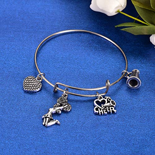 Kvekstio Cheer Bracelet for Cheerleading Bangle Cheer Jewelry Gift for Cheerleader, Cheer Coach or Team4