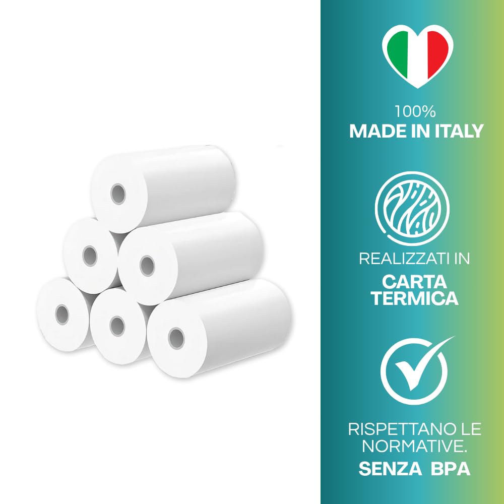 Virsus 100 Rotoli carta termica omologata valenza fiscale 57x30 rotoli termici cassa registratore -(M)
