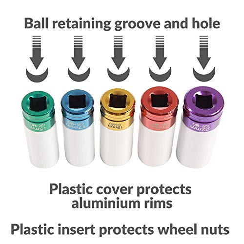 Lug Nut Socket Set, Professional Grade, Manufactured Using Quality Chromoly Steel, 5-piece Thin Wall Impact Sockets, Durable Lug Nut Remover by Shankly