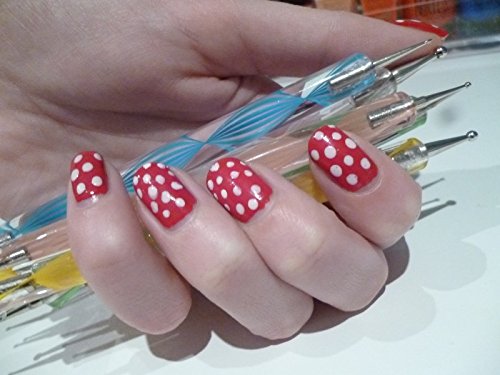 Lifestyle-You™ 5 Pcs Nail Art Dotting Marbleizing Tool Pen for Nail Decoration Stamping Etc 1