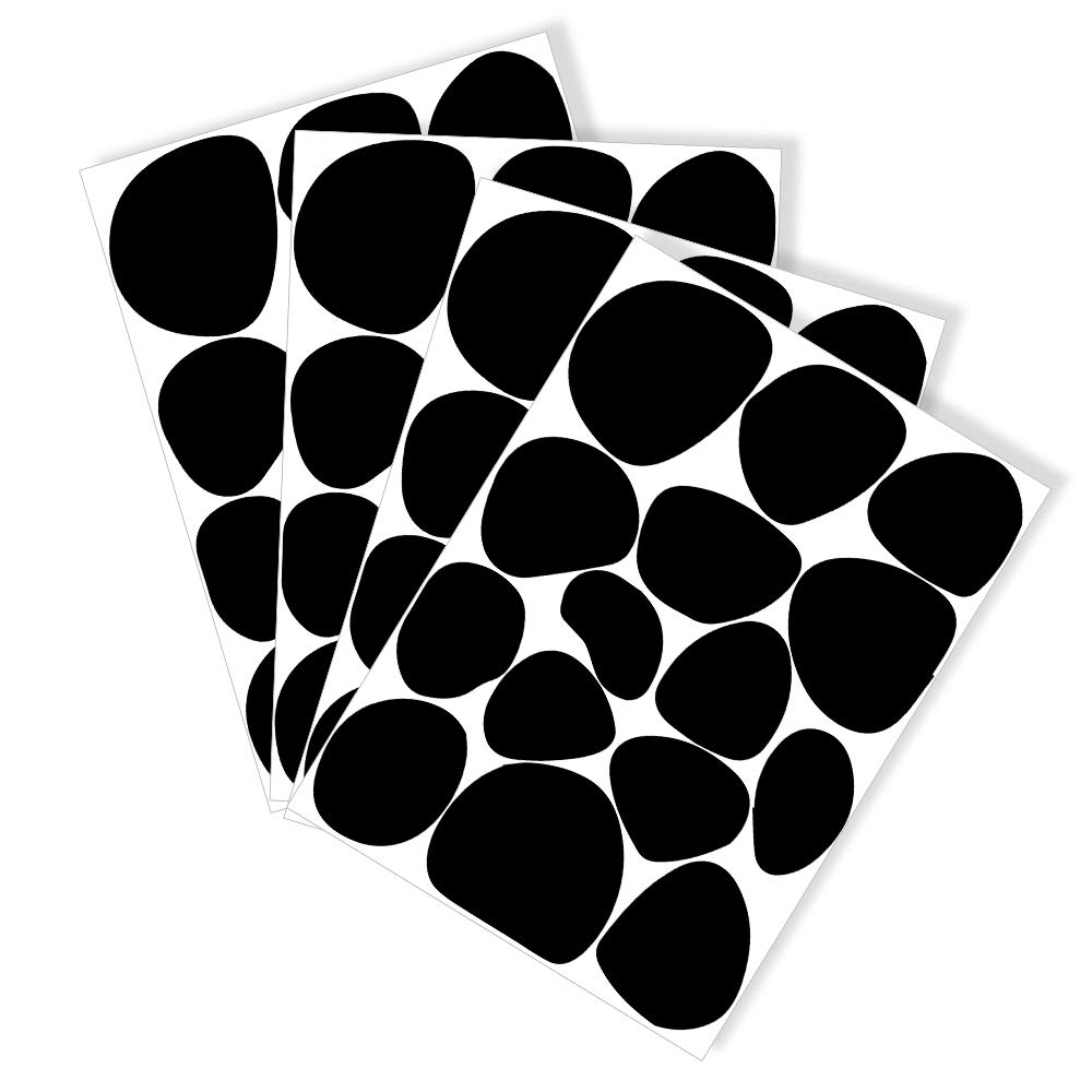 Pack of 4 Polka Dot Wall Decals - Dalmation Wall Stickers (4 cm to 8 cm) for Living Room Decorations - Packwith®