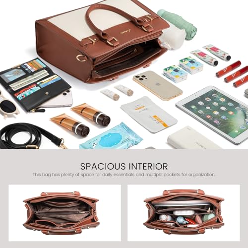 Image of LOVEVOOK Purses and Handbags for Women, Tote Shoulder Bag Satchel Purse and PU Leather Top Handle for ladies