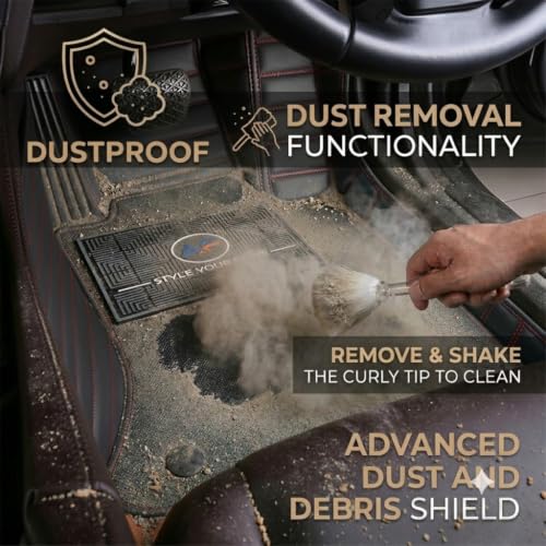 Image of Autofurnish Premium 9D Car Mat Full Set for Hyundai Venue 2019 || Luxury Leather Dual-Stitch Full Set 9D Car Floor Mat || 100% Waterproof || Color : Black Red