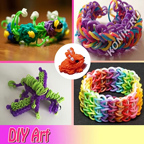 Yowamho 900 Gummibänder Schwarz mit 24 S-Clips und 1 kleinen Häkelnadel, Gummibänder für Armbänder.