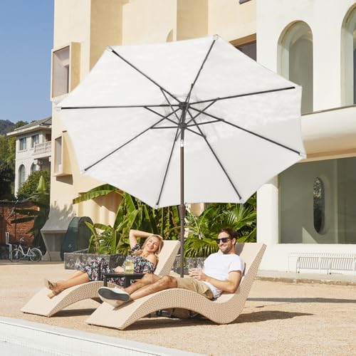 Image of JEAREY 10FT Outdoor Patio Umbrella, Market Umbrella, White