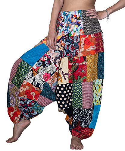 Tribe Azure 100% Cotton Harem Pants Colorful Summer Hippie Yoga Boho Casual Fashion Women4