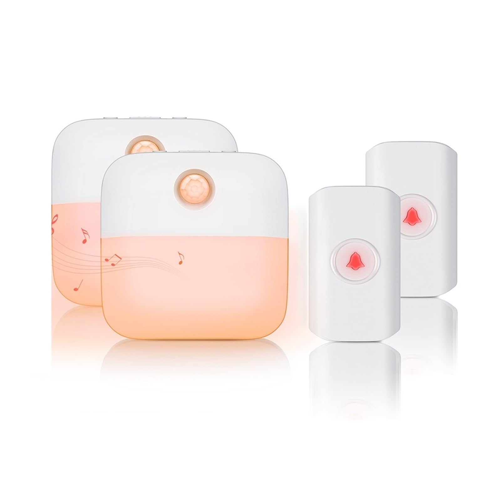 THikk Intelligent Wireless Doorbell Waterproof 250m Remote Smart Door Bell Chime Home Welcome Night Light Smart Doorbell (Color : 2 Set of doorbells)