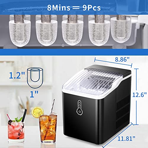 image for COWSAR Ice Makers Countertop, 9 Cubes Ready in 8 Mins, 26lbs in 24Hrs,