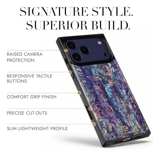 Image of COCOMII Rectangle for iPhone 18 Pro /17 Pro Case, Milky Way Abalone Shell