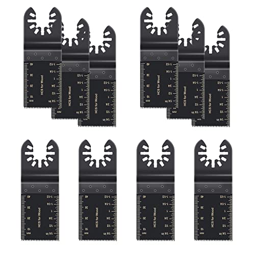 10PCS 35mm Universal Oscillating Saw Blades, JENABOM Multi Tool Blade Quick Release Saw Blades Set Professional Wood Metal Cutter Compatible with Bosch Fein Multimaster Dremel DeWalt Fein and More