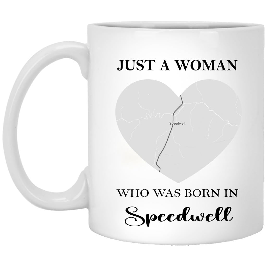 2024 Valentine Speedwell Virginia Mug With Map City - Just A Woman Who Was Born In Speedwell Mug - Valentine's Gift Ideas For Wife, Girlfriend, Mom Mug 11oz White