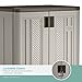Suncast Base Storage Cabinet for Garage Organization, 9 Cu. Ft. Capacity, Platinum Metallic & Slate - Lockable Multi-Wall 2-Shelf Resin Organizer for Garden Supplies, Paint Cans & Outdoor Tools