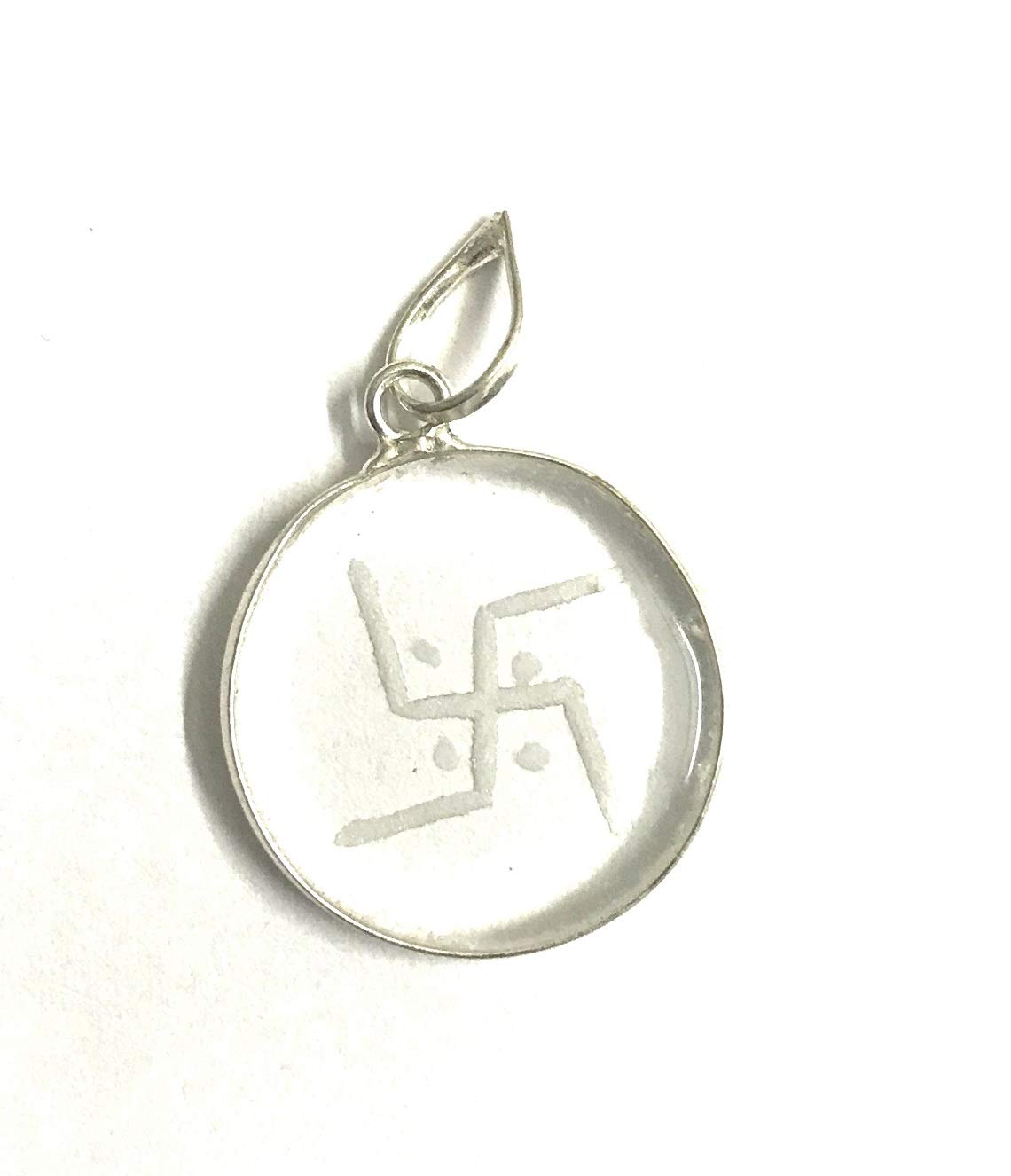 White Metal Beautifully Designed Crystal Swastik Pendant for Men and Women (2 cm)-image-30