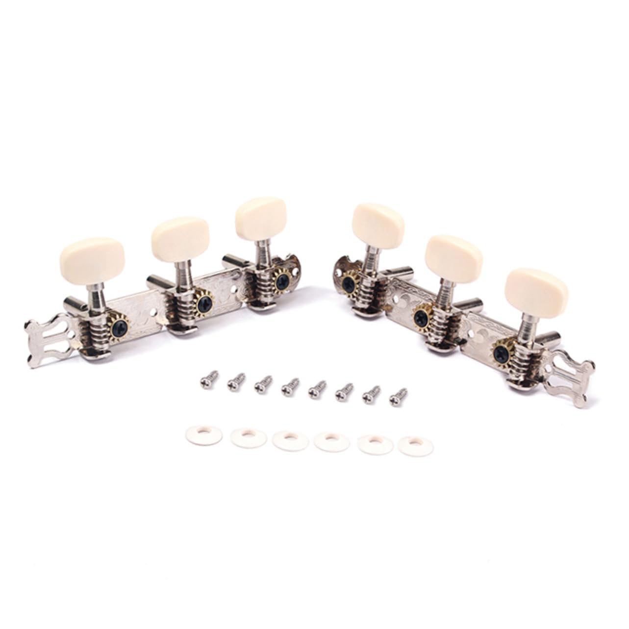 Holibanna 2Pcs Tuning Machine Heads for Classical Guitar Easy to Use Guitar Tuners with Buttons Standard Spacing Replacement for Acoustic Guitars