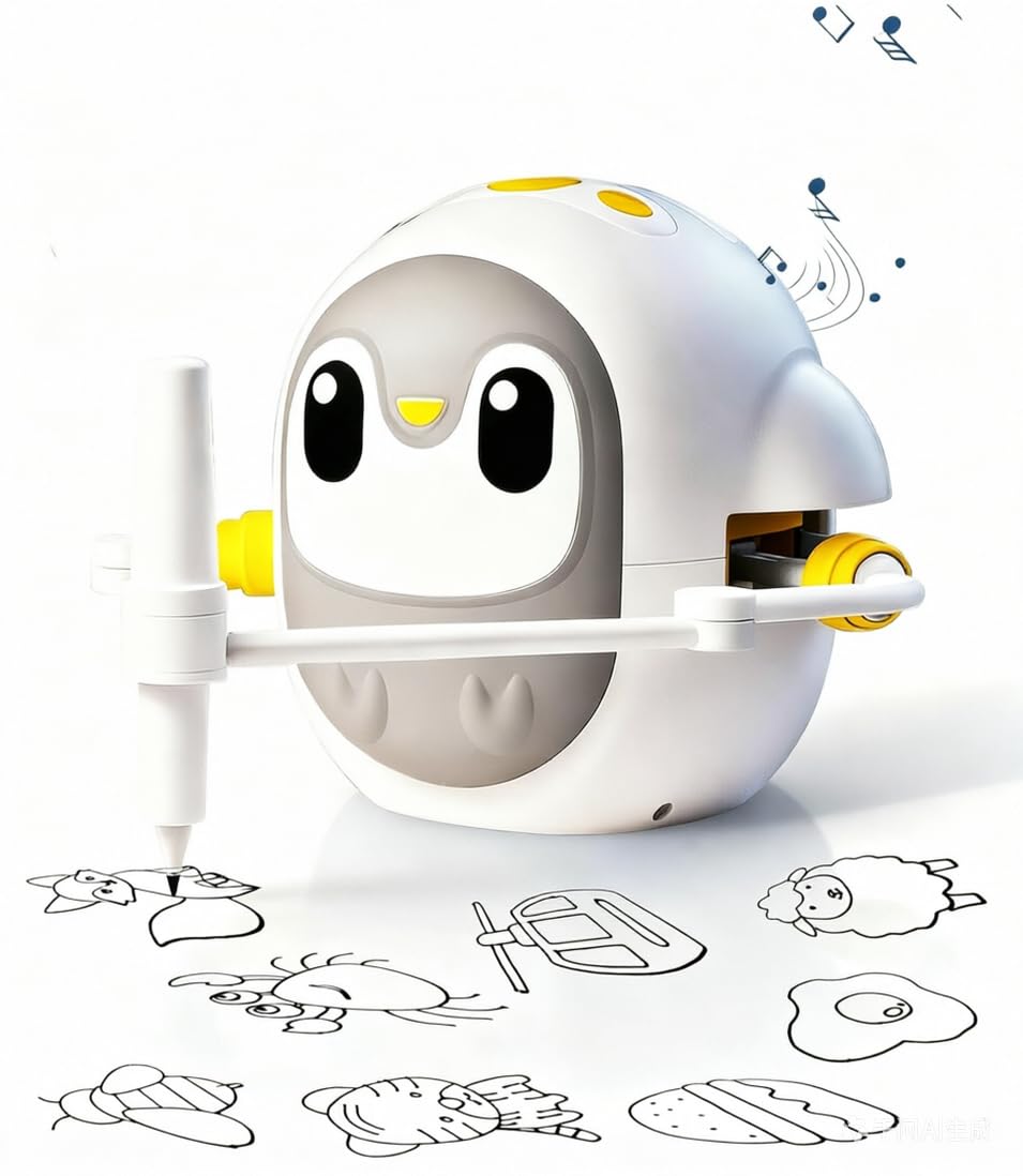 Drawing Robot for Kids, Montessori Learning Drawing Machine with 200 Cards