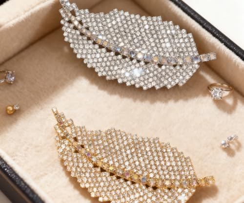 Pinzas para el cabello vintage con plumas y cristales miniatura 6