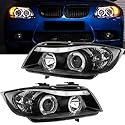 LED Angel Eyes Scheinwerfer Set für BMW E90/E91 3er 2005-09.2008 schwarz
