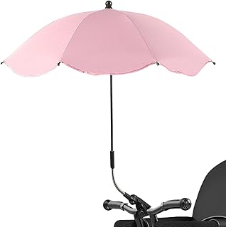 Guarda-sol para carrinho de bebê com braçadeira ajustável, guarda-sol giratório de 360 graus, guarda-chuva universal para carrinho de bebê, guarda-sol portátil para crianças, guarda-sol para praia