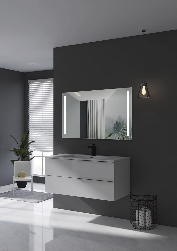 LEDIMEX -Espejos retroiluminado Rectangular con luz- Espejo de Baño con Iluminación LED - Luz Espejo de Pared con Accesorios - Diferentes tamaños para Baño Dormitorio Maquillaje FIND015/60
