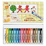 ぺんてる くれよん 布描き PTS4-16 16色