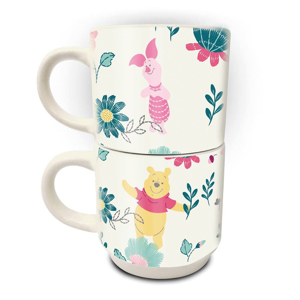 Pyramid International Winnie The Pooh Mugs Set of 2 Ceramic Stacking Mugs (Friends Forever Design) - Official Merchandise, GP85867, Nc