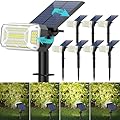 Kipeini 102 LEDs Solar Spot Lights Outdoor, [ 4 Modes/8 Pack] Solar Spotlights Waterproof IP65, Adjustable Light & Panel Landscape Flood Powered Lights for Yard Garden Pathway Wall (Cool White)