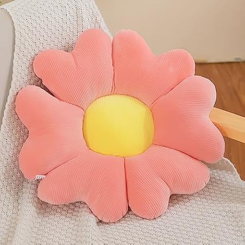 Menoeceus Flower Shaped Throw Pillow, Cute Flower Pillow Decorative Throw Pillows, Flower Cushion Floor Pillow Heart Pillow Aesthetic Pillows Seat Cushion for Bedroom Sofa Chair (17.7”,Pink) Cover