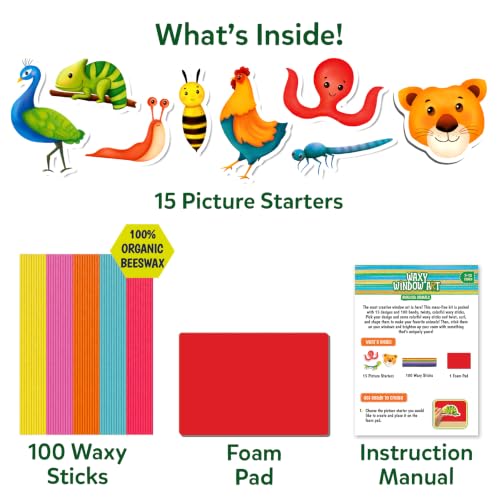 Image of Skillmatics Waxy Window Art - Reusable 100% Organic Beeswax Craft Kit