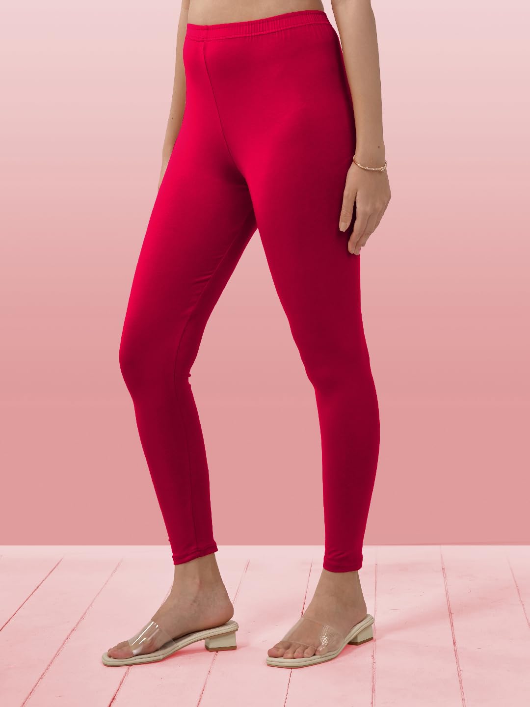 Lyra Women Solid Premium Cotton Ankle Length Leggings | Mid-Waist | Fashionwear 2