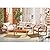 SAFAVIEH Outdoor DREN Natural Brown 4-Piece Set - Beige Seat Cushions Included