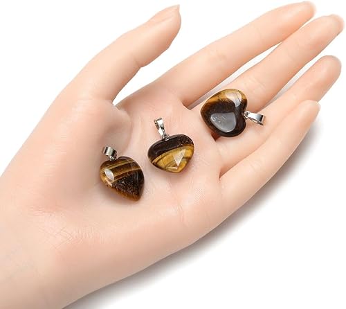 Miniatura 2 de Adabele Colgante de piedra semipreciosa natural de 0.787 in0.8 pulgadas en forma de corazón, cuentas sueltas para curación de joyas de chakras