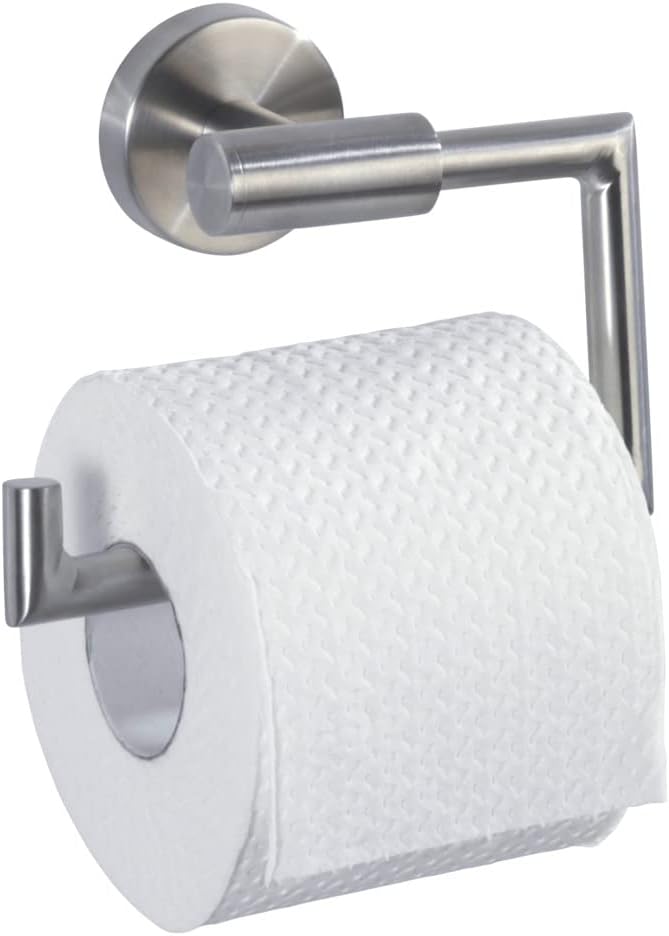 Wenko 19612100 Toilet roll Holder Bosio Matt, Metal Stainless Steel, 15 x 10.5 x 6.5 cm, Matt