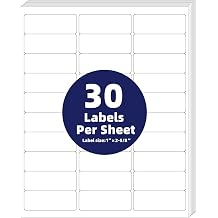 POLYSELLS 1" x2-5/8 Self Adhesive Address Labels, 30UP Blank Shipping Labels, Mailing Labels for Inkjet and Laser Printer, 3000 Sticker Labels 100 Sheets, 30 Labels per Sheet