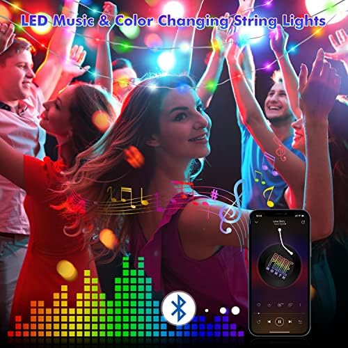 Photo Clip String Lights,ZZZYM 16.4 Ft 50 Dream Color Fairy Lights,Color Changing LED String Lights with Remote,APP Control 255 Modes Music Sync USB Fairy Lights,RGB String Lights with Photo Clips