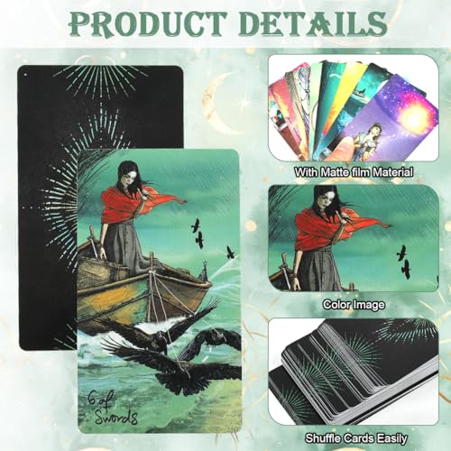 Image of PATPAT 78Pcs Tarot Cards Deck The Light Seer's Tarot Card Beautiful Illustration Guiding Cards for Self Discovering, Personal Reflection, Divination, Gift for Meditation Enthusiast