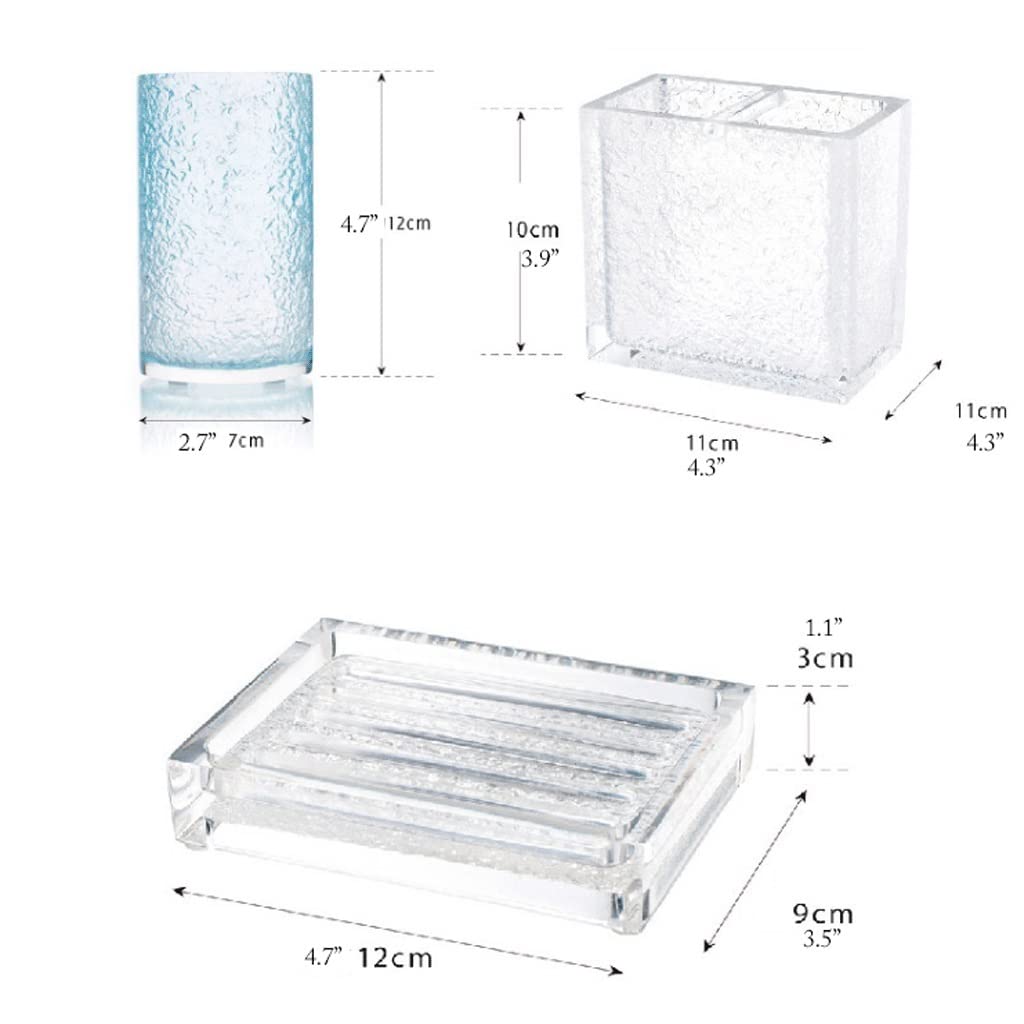 Dispensador de jabón, Botella de Bomba de baño de Resina Transparente, Juego de Accesorios de baño de 4 Piezas, para Gel de baño, jabón de Manos, aceites Esenciales