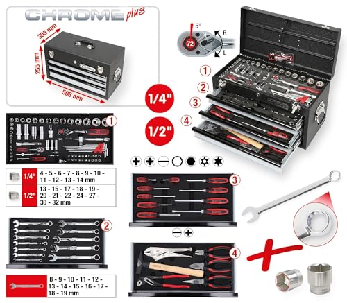 SK Hand Tool Set Universal Chromeplus 99 piezas miniatura 2