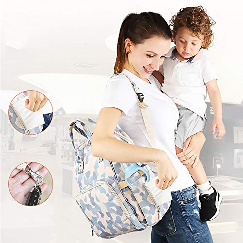 Sac à dos à langer de grande capacité imperméable avec compartiment isotherme pour bébé