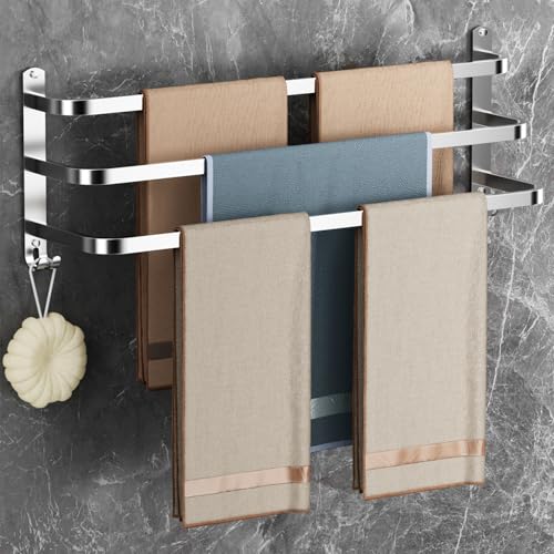 Toallero de 80 cm sin taladrar, toallero plateado, toallero de baño, toallero de pared, juego de accesorios, toallero de cocina, barra de toalla sin taladrar