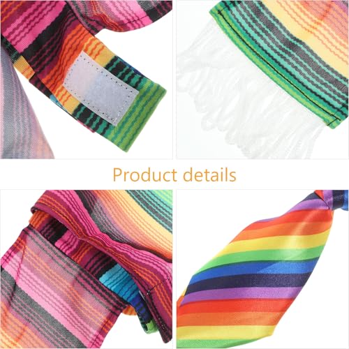 Disfraz mexicano para perro con poncho ajustable miniatura 7
