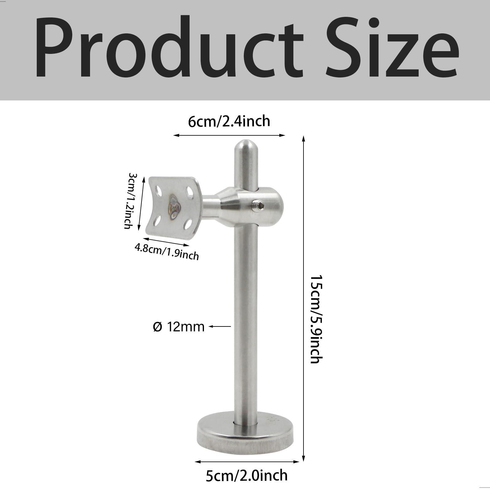 Adjustable Handrail Support Stainless Steel Handrail Holder Handrail Support - Image 2