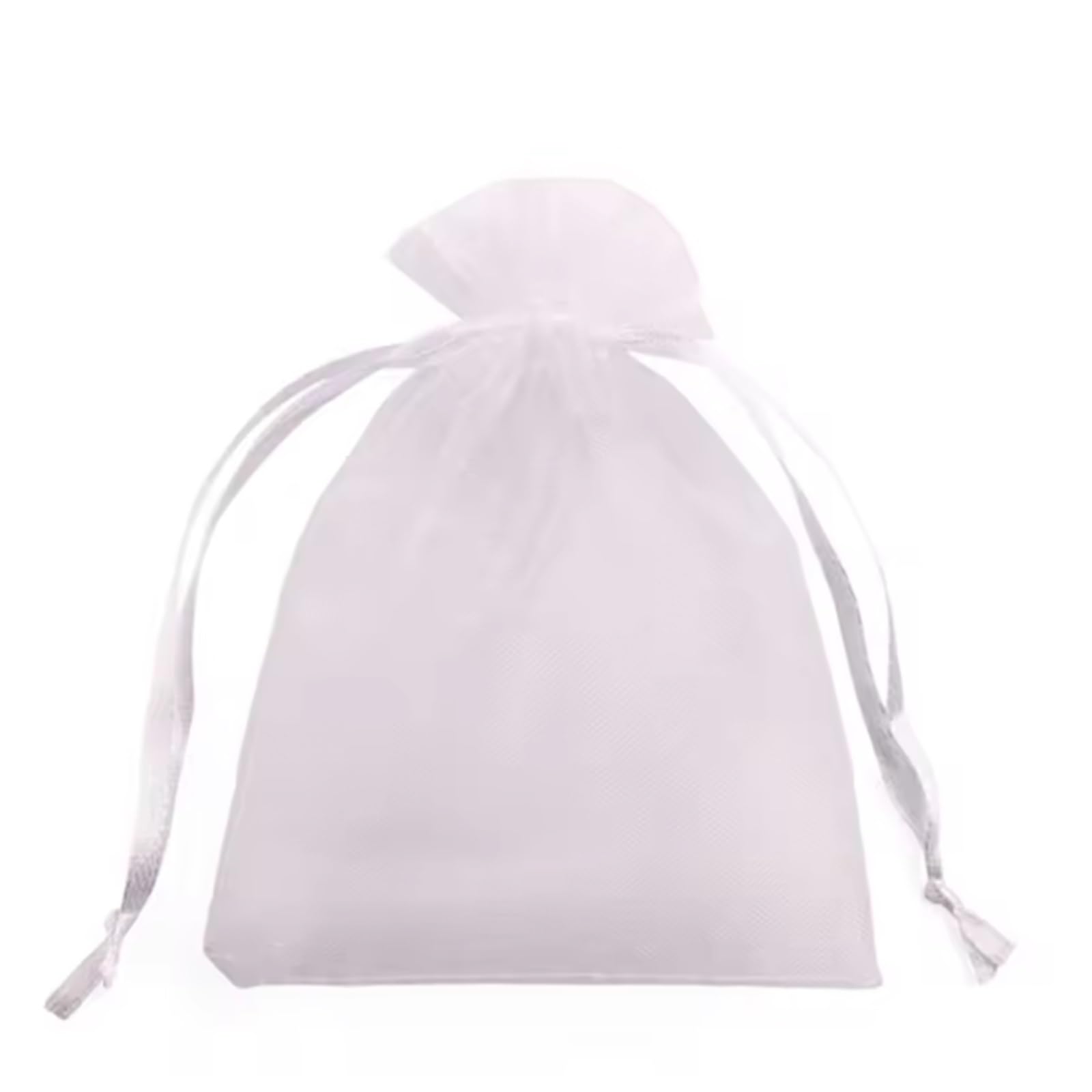 Doxicey Jewelry Package Bags 100pcs 5×7cm Drawstring Organza Bag small Pouches Jewelry Package Makeup Wedding Packaging Mesh Gift for Necklace Bracelet Earring Ring(White)
