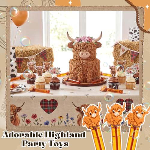 24 Pcs Varitas de Burbujas Temáticas de Vaca Highland para Fiestas miniatura 3