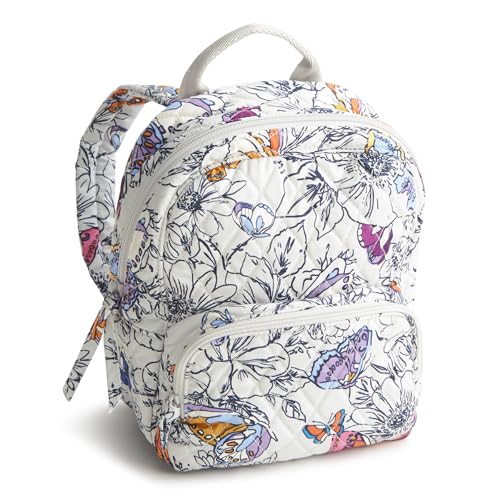 Vera Bradley Mochila feminina de algodão mini Banbury, Asa + flor, One Size