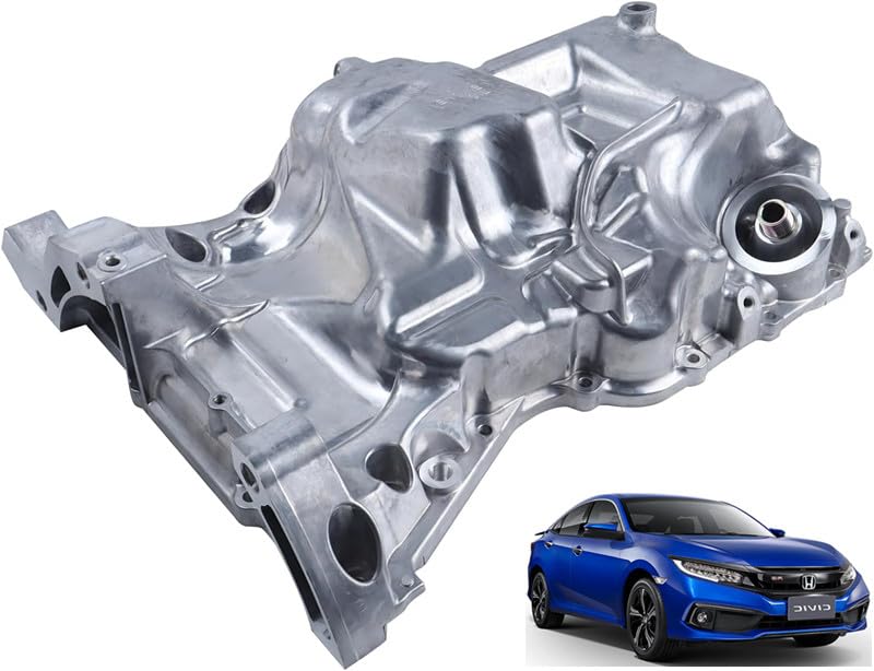ZZDSNJ 264-271 Engine Oil Pan with Drain Plug Compatible with 2016-2020 Honda Civic Replace #112005BAA00
