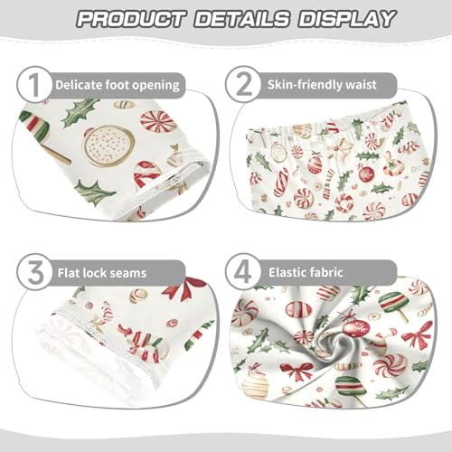 ZZKKO Girls Leggings Christmas Candy Toddler Girls Clothes Leggings for Girls Toddler Girls Leggings 3-4T3