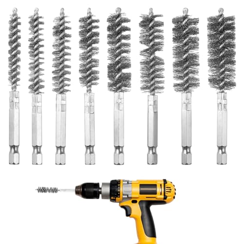 8 Brosse Metallique pour Perceuse,Brosse Métallique Perceuse, Goupillon Meta llique, Acier Inoxydable B rosse Meta llique, pour Perc euse électrique Lavage Polissage Dérouillage, Huit tailles.