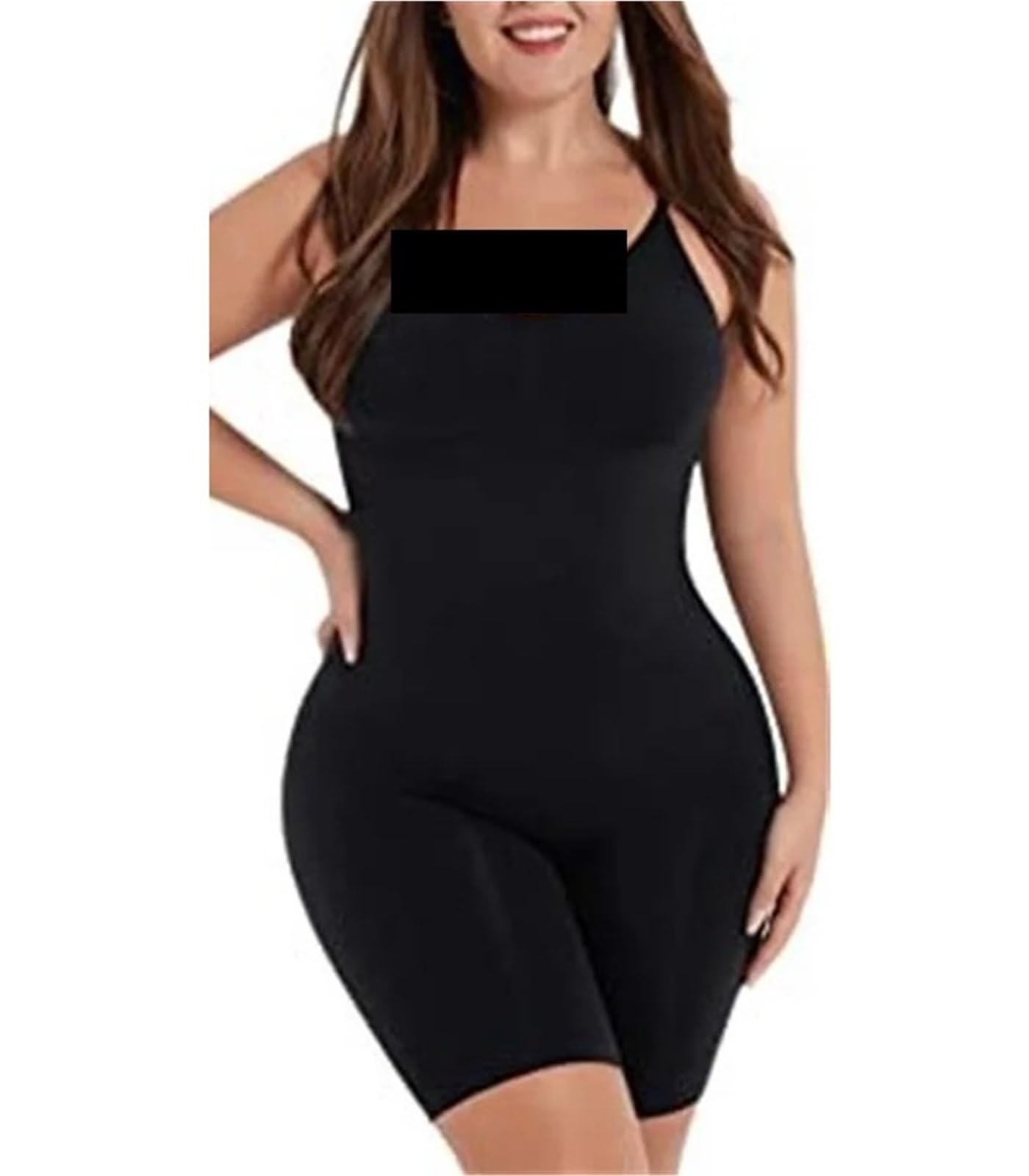 Pancera Contenitiva Body a copertura totale Shapewear Coscia Body slim Body con schiena bassa Body Shaper Tuta senza schienale Shapers senza cuciture Più sottile Intimo Modellante(Black Thigh,M)