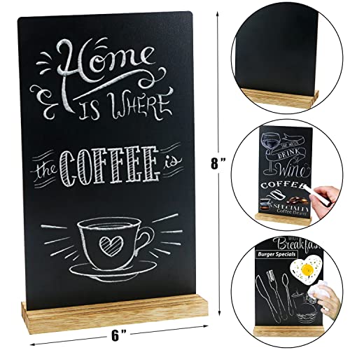 Bercoor 10 Pack Mini Tabletop Chalkboard Signs With Wood Base, Message Chalkboard Sign For Party, Restaurant, Wedding Table Numbers, 6 X 9.84 Inch #TOP1