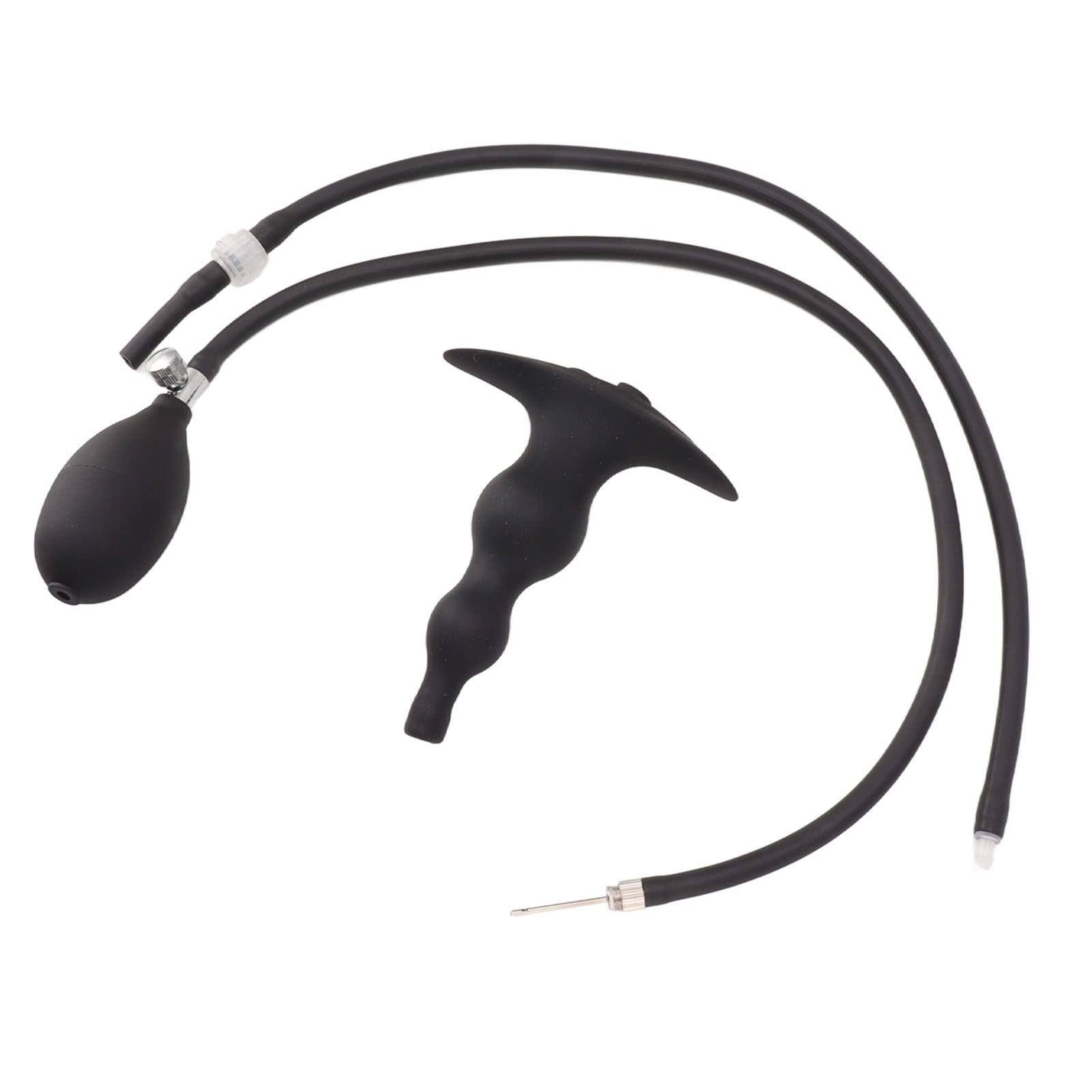 Silicone Enema Bulb Kit, Inflatable Enema Kit Anti Aging Flexible Improve Constipation Soft Promote Defecation for Home (Style 2 Anti Backflow)